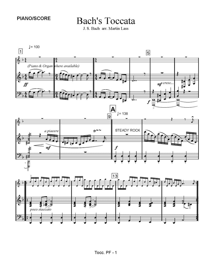 Bach's Toccata - sheet music download