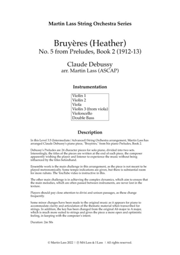 Bruyères (Heather) | Sheet Music | String Orchestra