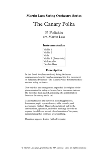 The Canary Polka | Sheet Music | String Orchestra