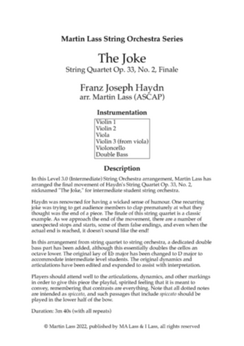 The Joke - Haydn | Sheet Music | String Orchestra